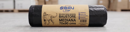 70X90 Bolsas de Basura Baustore  cm – Ultra Resistentes y Antigoteo (Pack de 10 Unidades)